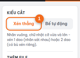 Chọn "Xén thẳng" ở đầu cột trái