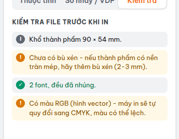 Tab "Kiểm tra": kết quả kiểm tra trang đang xem